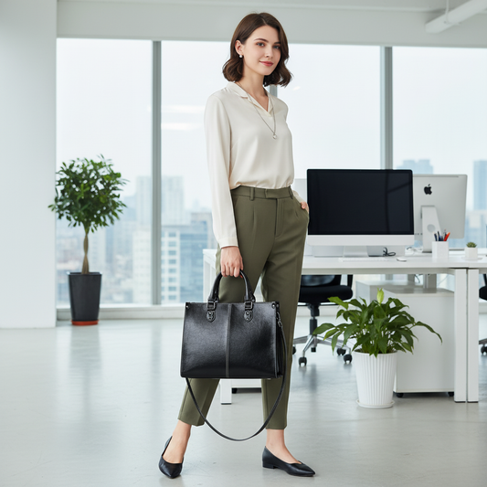 Women’s Handbag – Crossbody, Shoulder, Tote & Messenger Bag, Real Cowhide, Fashionable Office & Shopping Bag