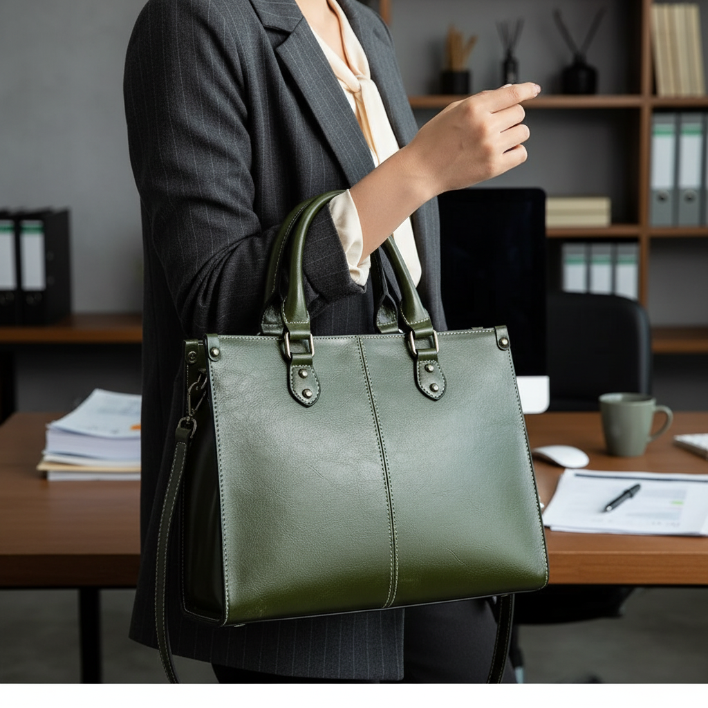 Women’s Handbag – Crossbody, Shoulder, Tote & Messenger Bag, Real Cowhide, Fashionable Office & Shopping Bag