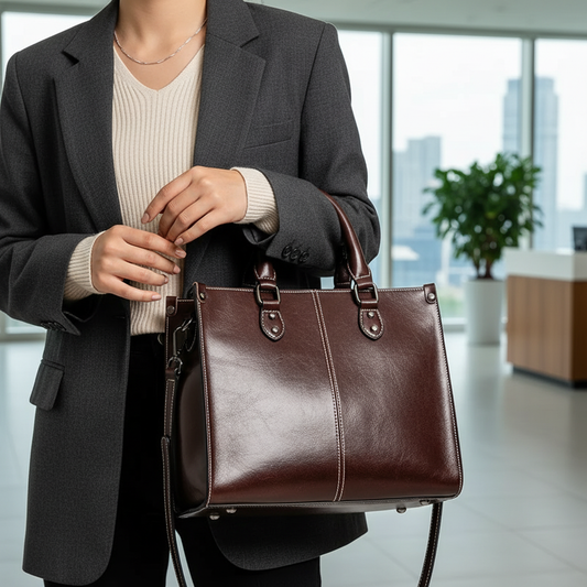 Women’s Handbag – Crossbody, Shoulder, Tote & Messenger Bag, Real Cowhide, Fashionable Office & Shopping Bag